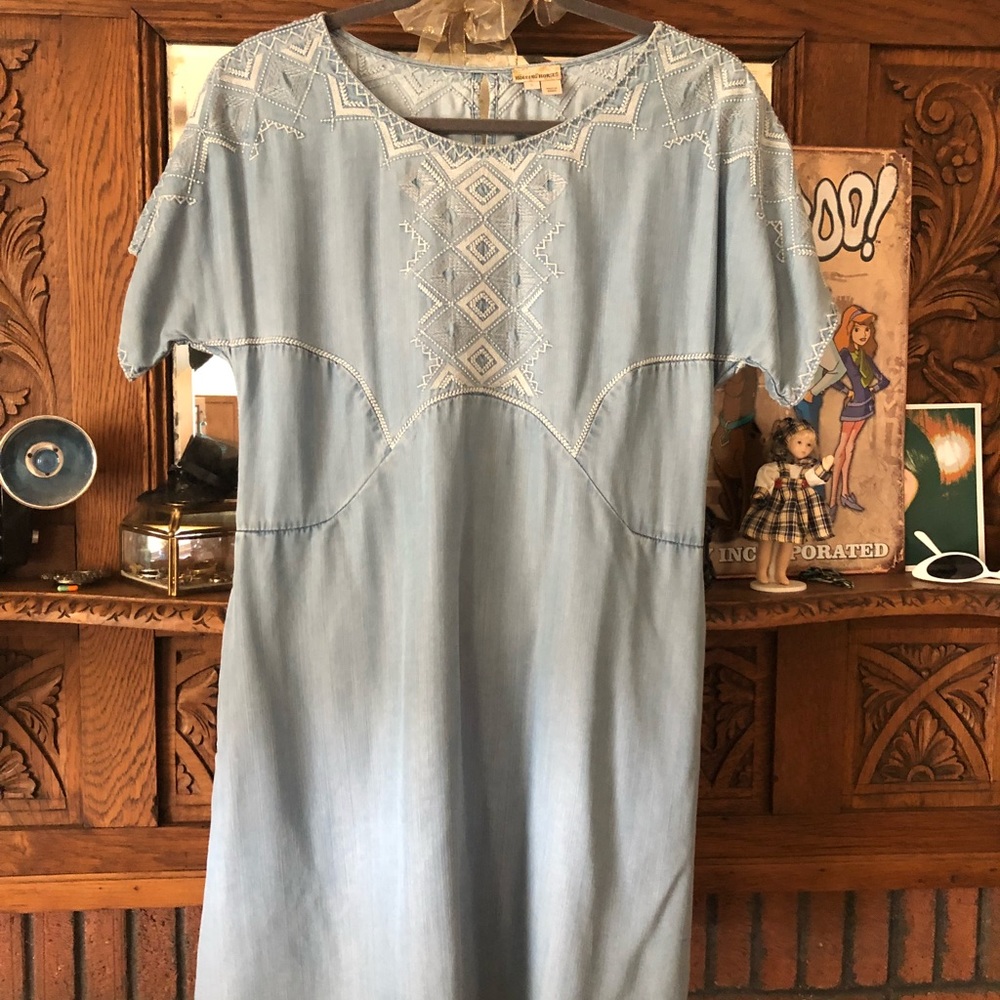 Anthropologie blue denim dress
